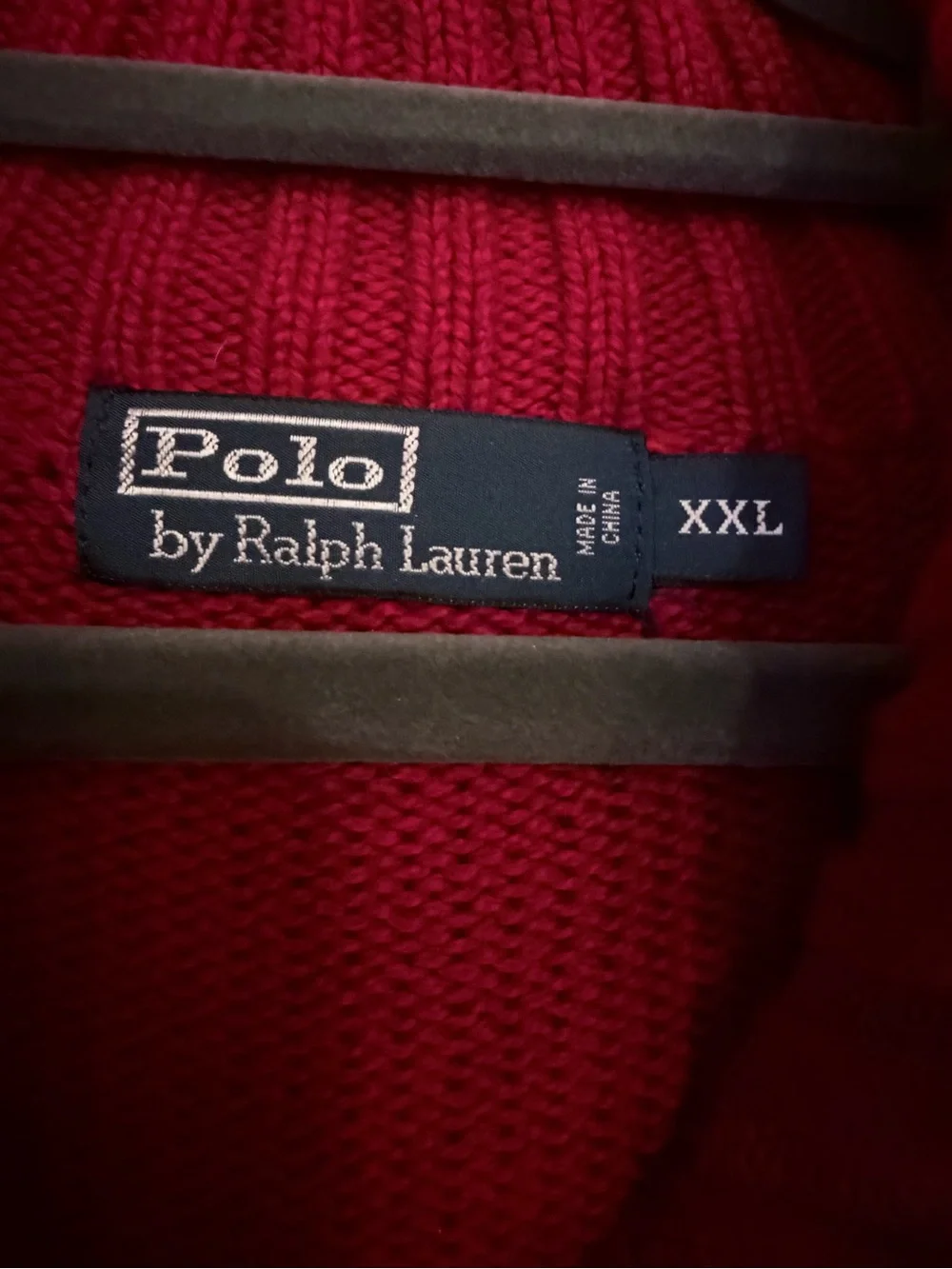 Ralph Lauren Red Half-Zip Knit Sweater